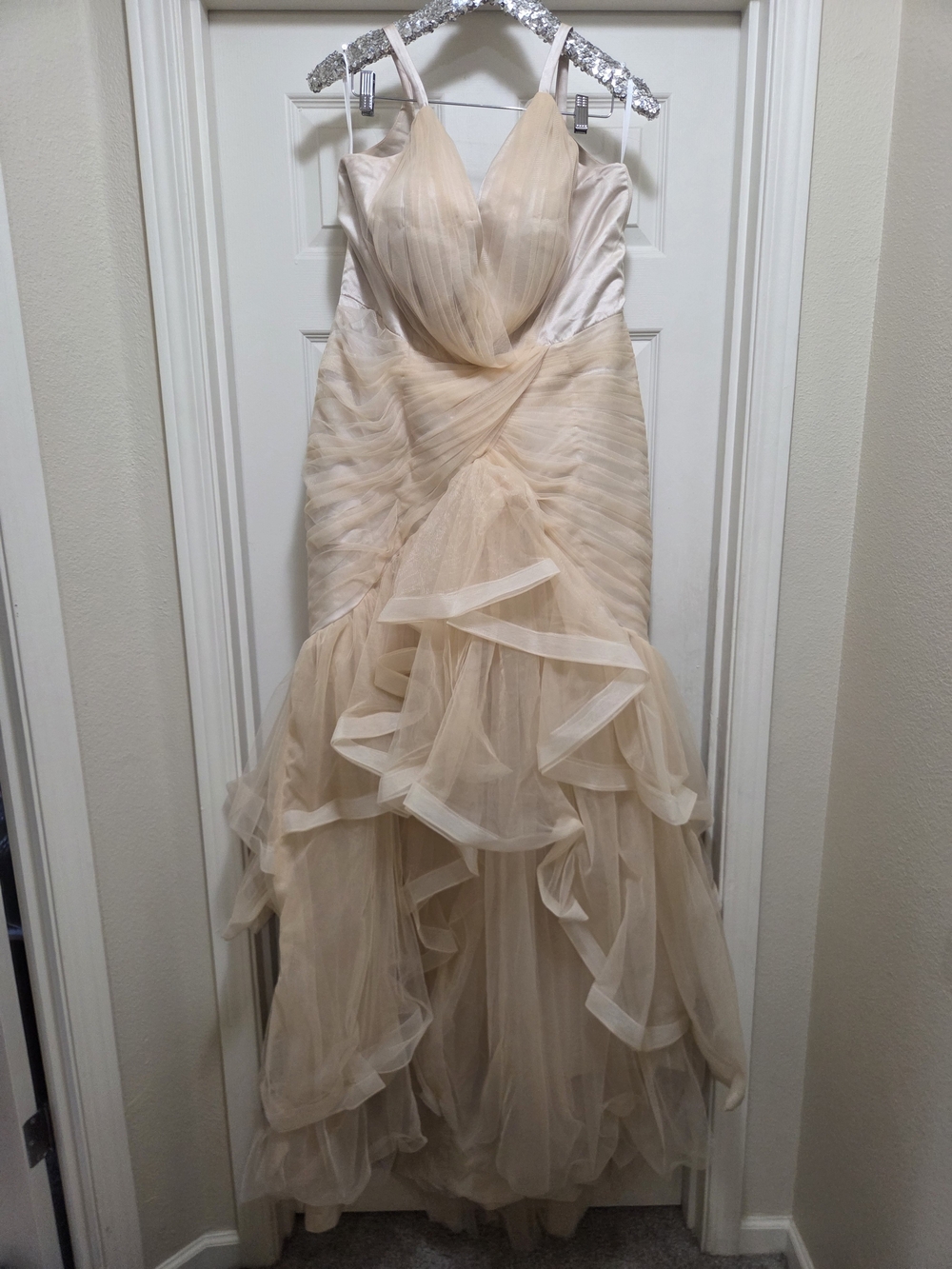 Elegant Women's Evening Gown in Light Nude